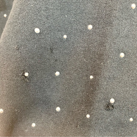 ZARA Black Studded Embellished Cropped Sweatshirt - Picture 10 of 10